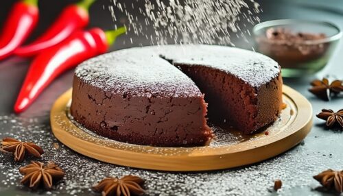 Pastel de chocolate y chile